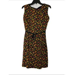 vintage Cottage Core Floral  mini dress 60s 70s Small